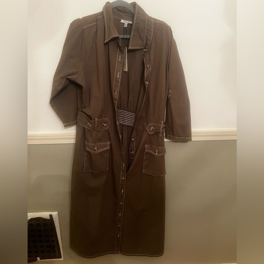 Green button down dress